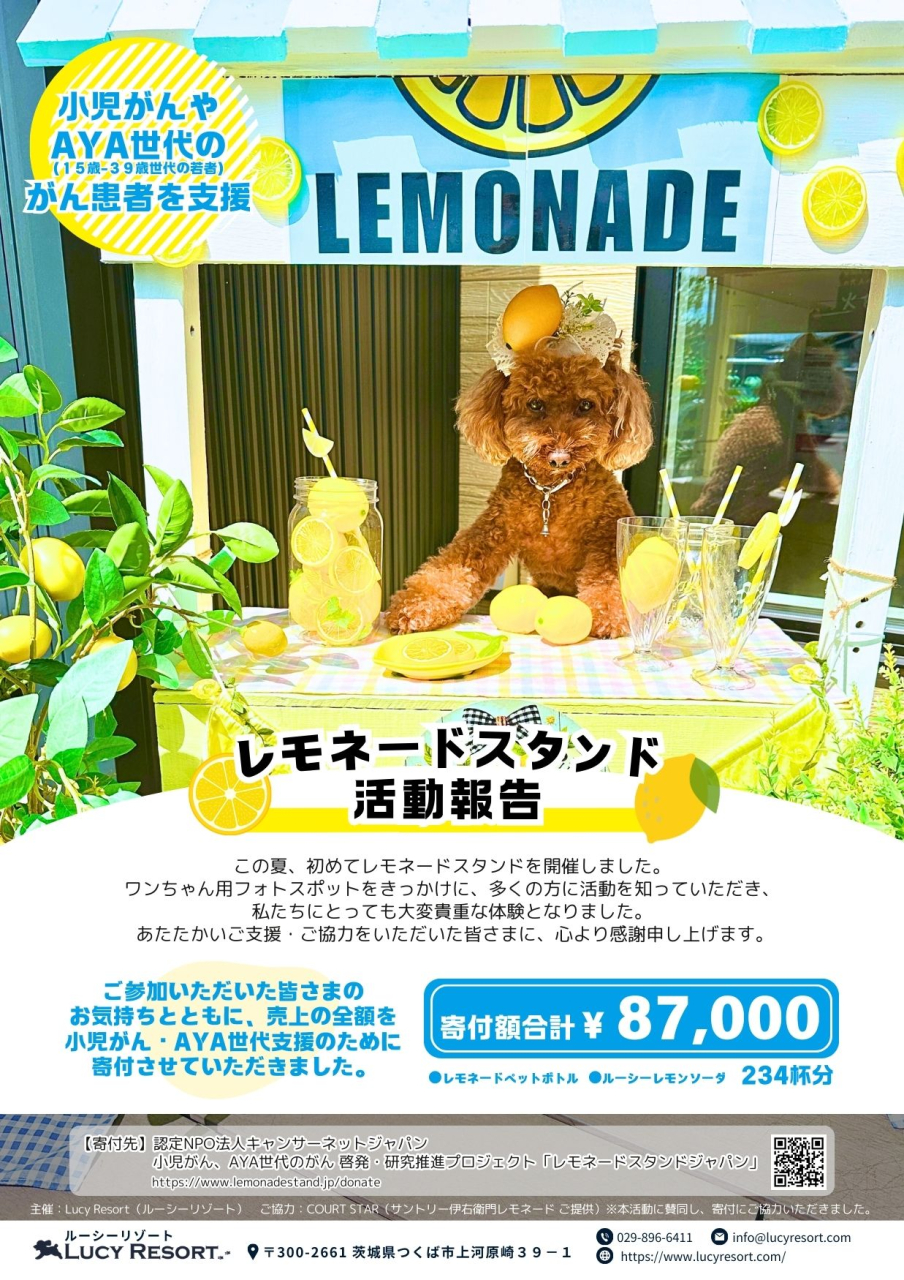 ルーシーリゾート　レモネードスタンド活動報告